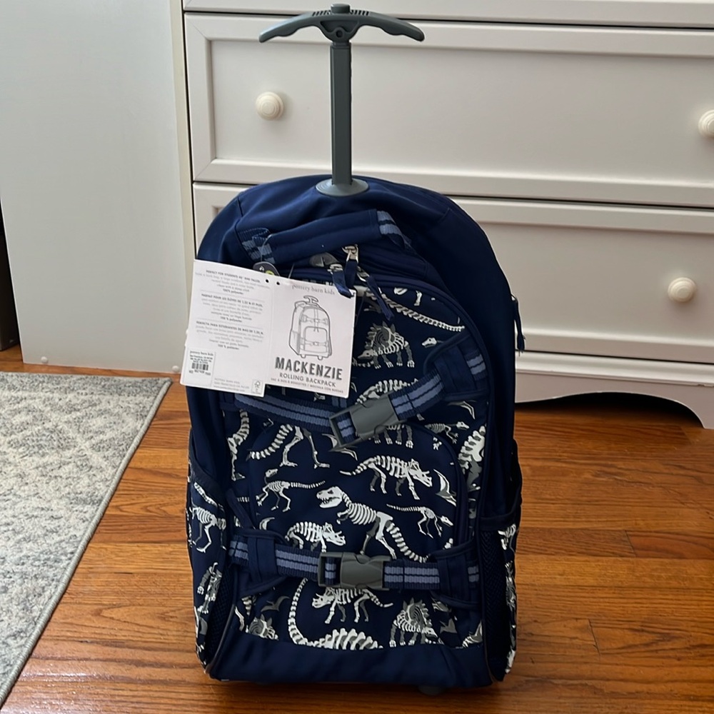 Pottery barn kids mackenzie kids rolling backpack.